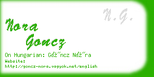 nora goncz business card