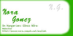 nora goncz business card